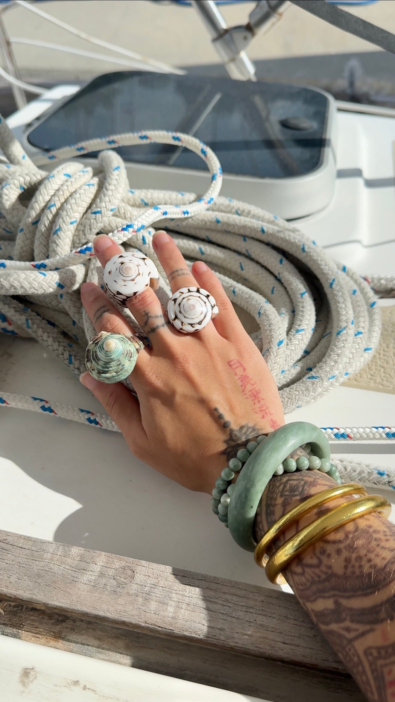 Mermaid • White Shell Ring