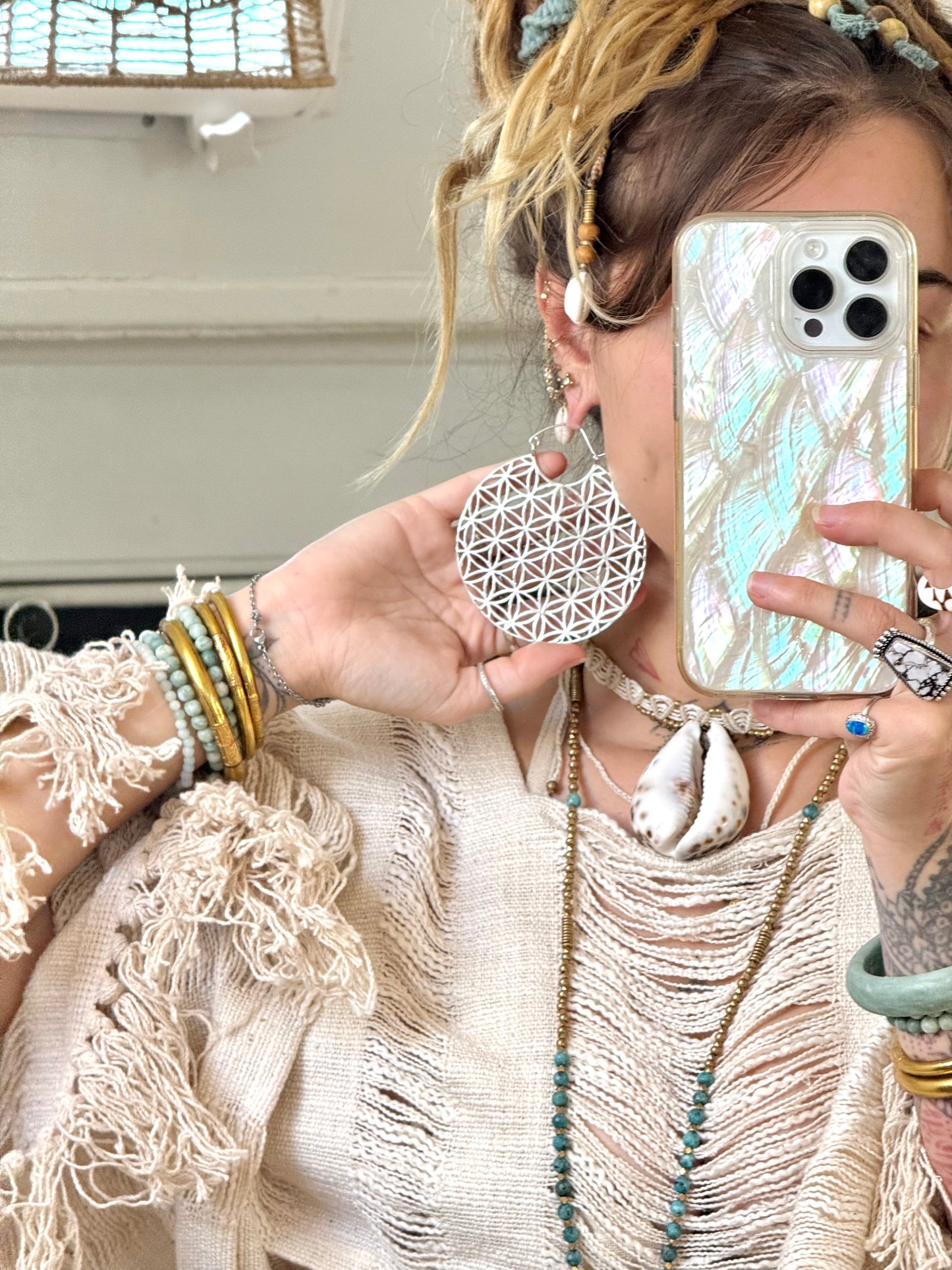 Flower of Life • Hoops (gold+silv)