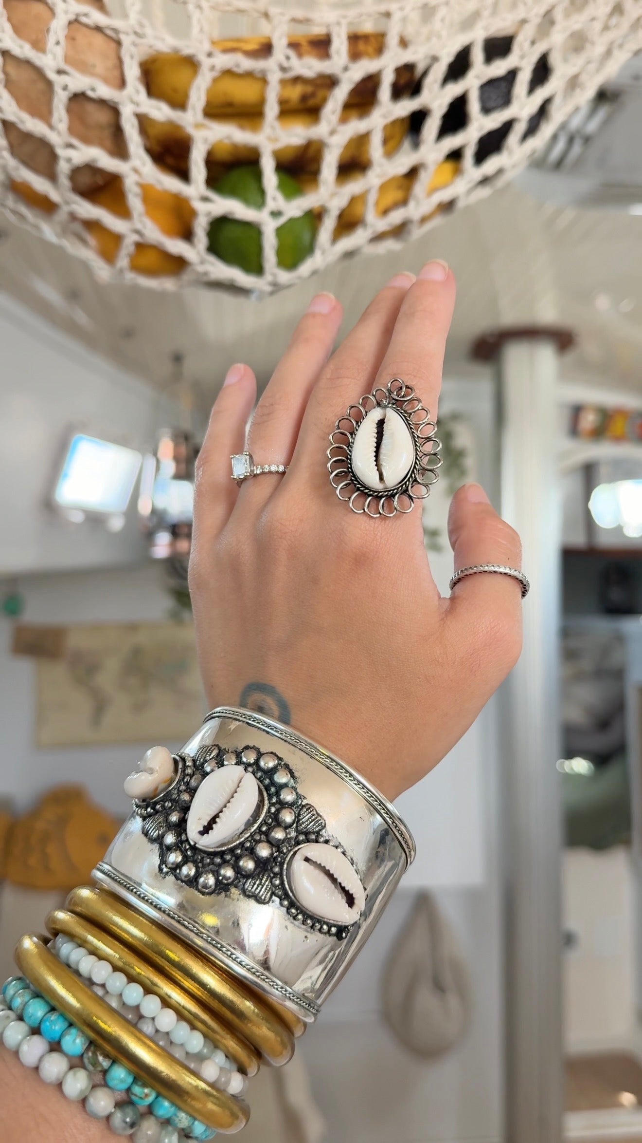 Moonshell • Adjustable Cowrie Ring