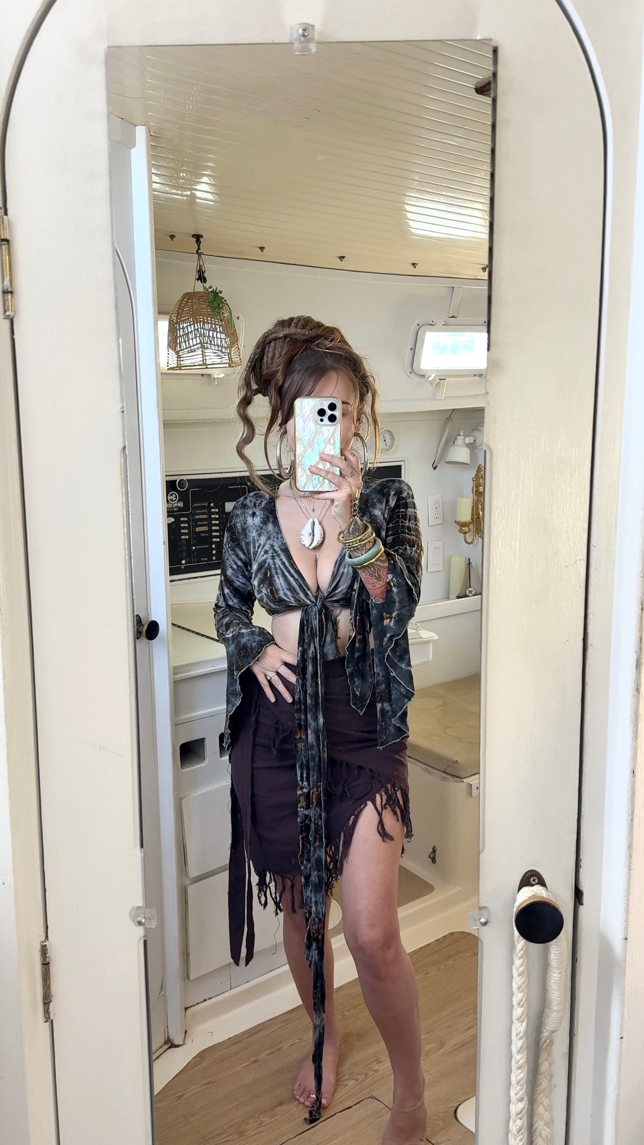 Rouge Wave • Tiedye Bell sleeve Wrap Top