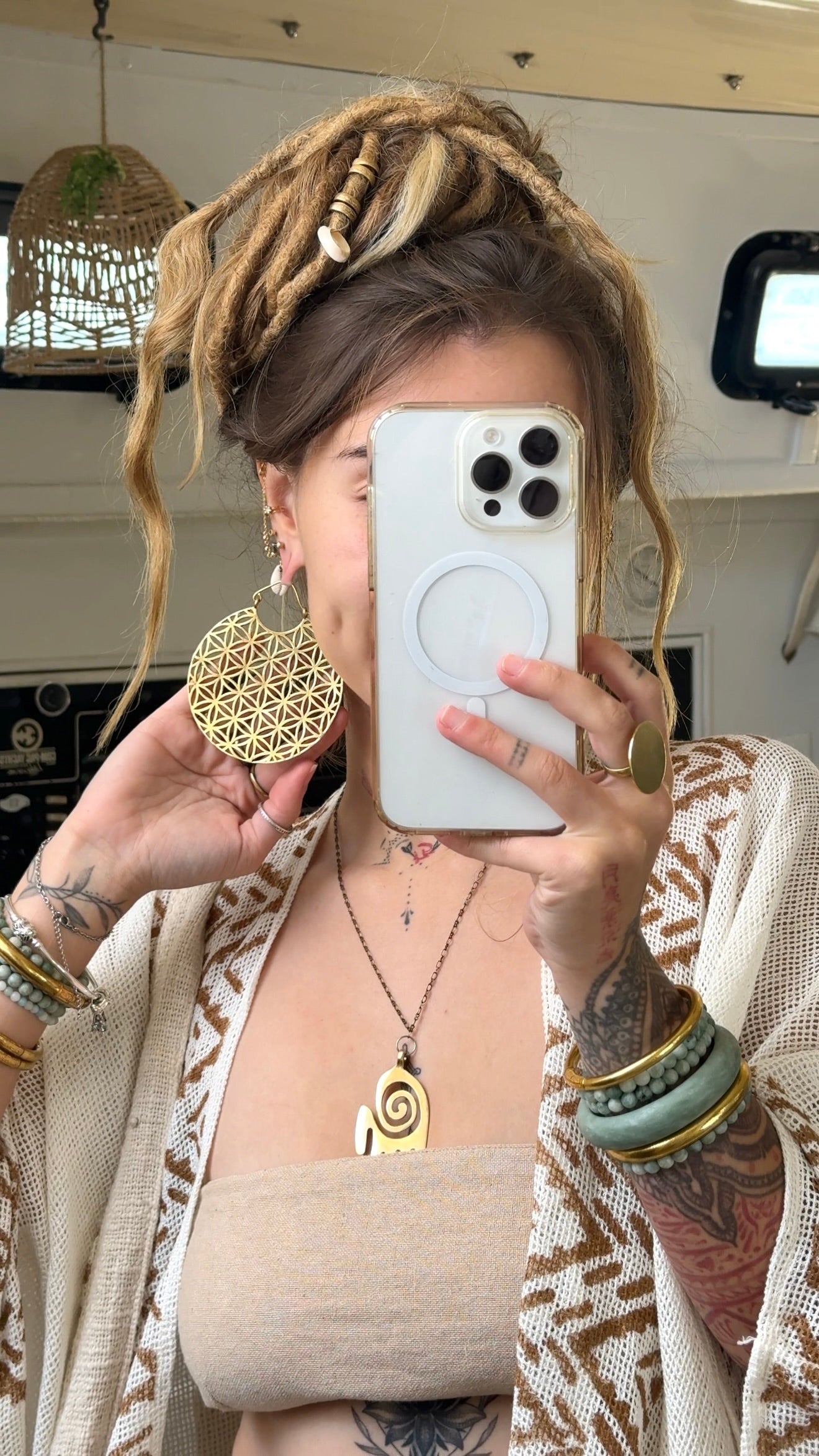 Flower of Life • Hoops (gold+silv)