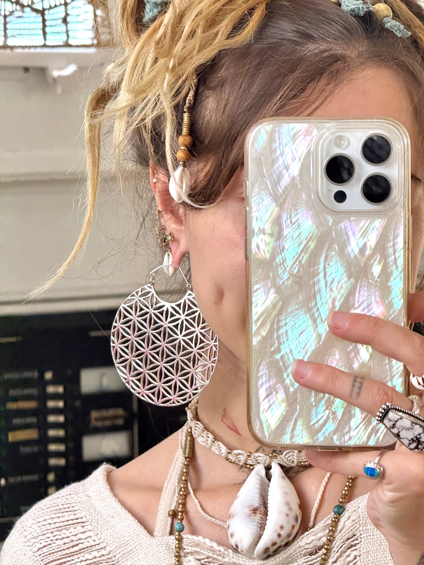 Flower of Life • Hoops (gold+silv)