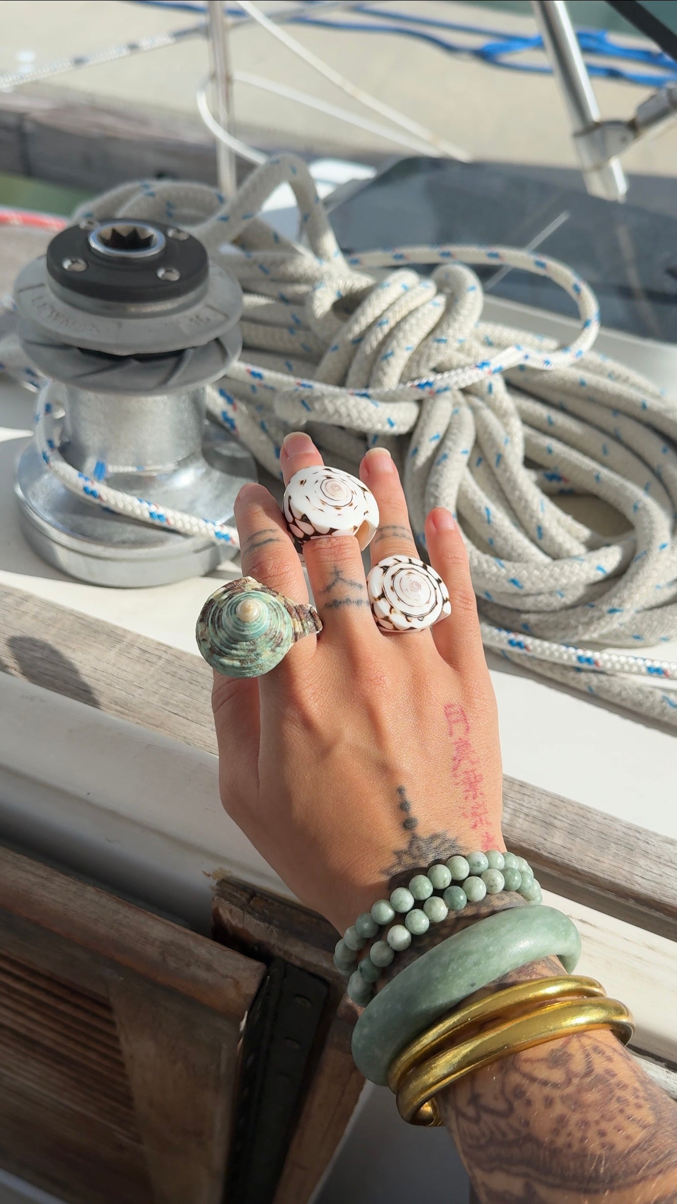 Mermaid • White Shell Ring