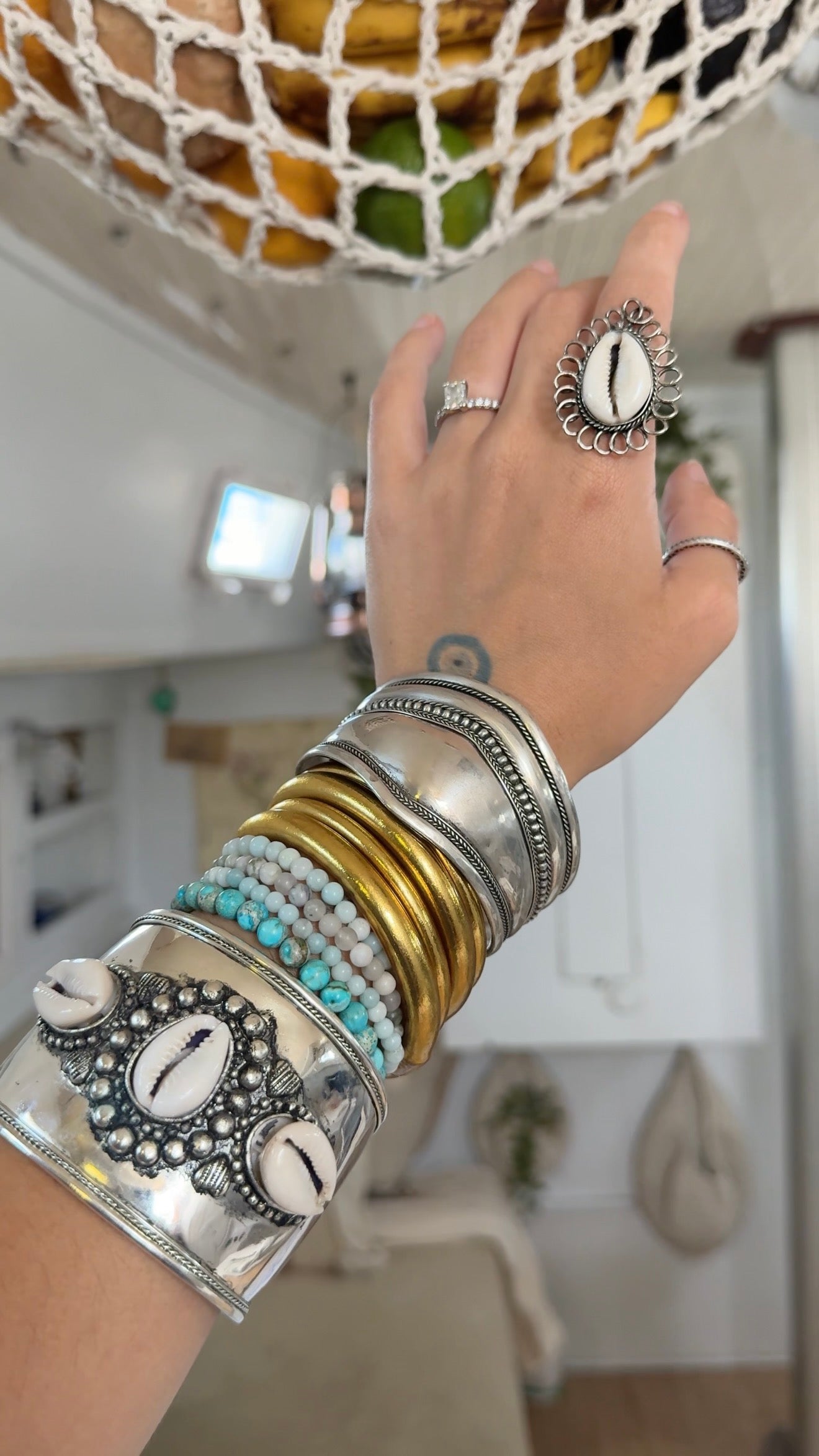 Moonshell • Adjustable Cowrie Ring