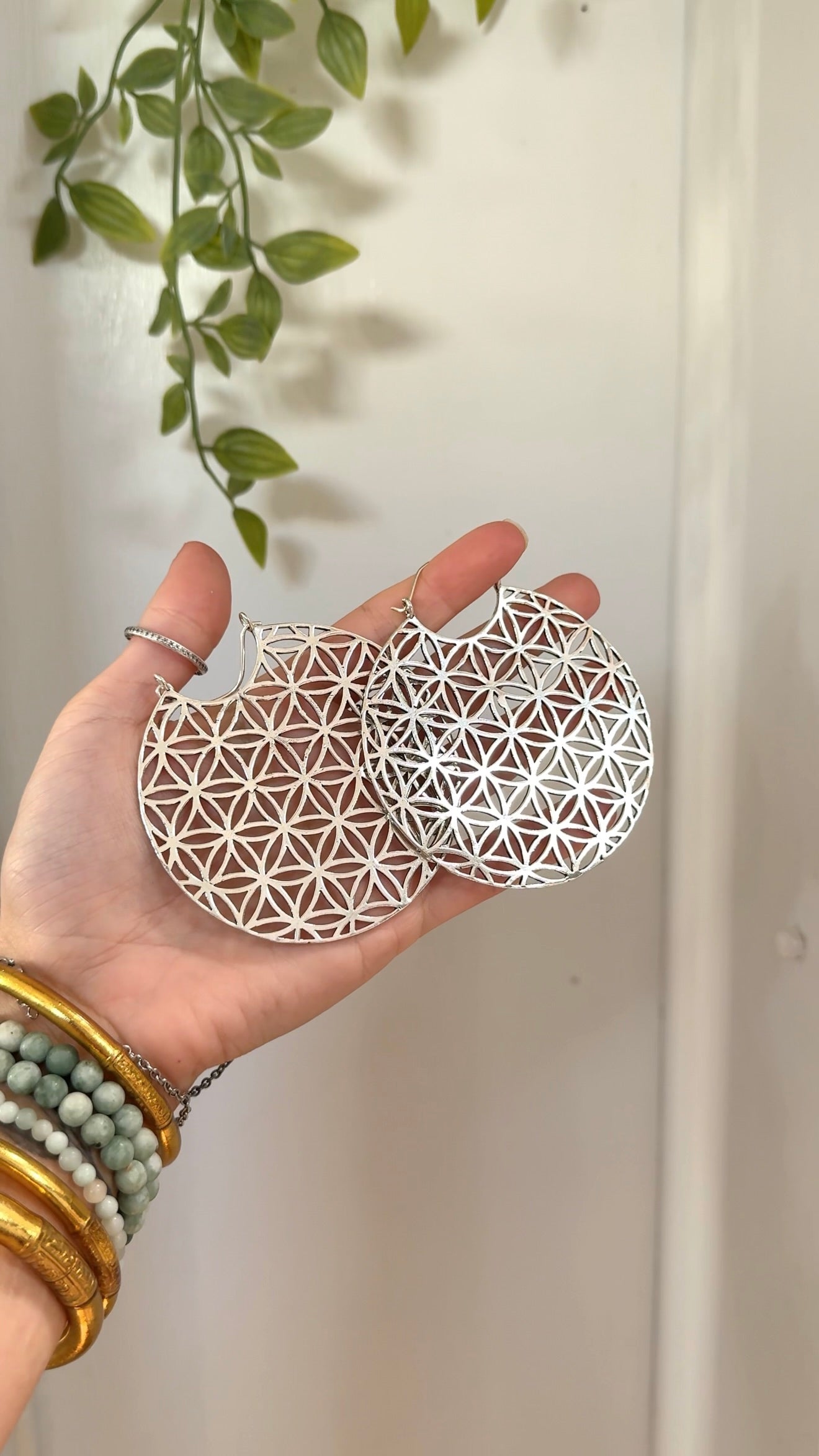 Flower of Life • Hoops (gold+silv)