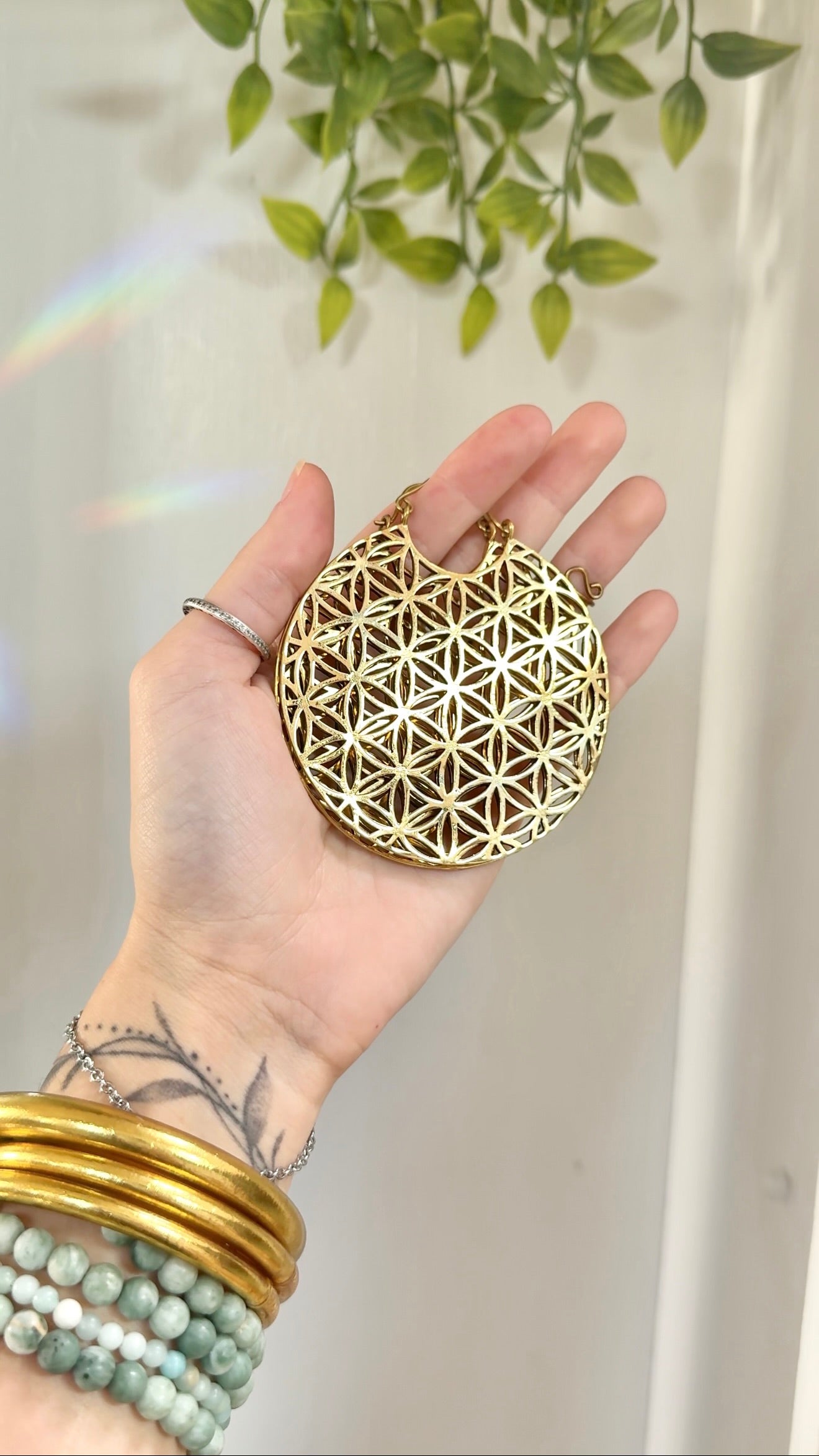 Flower of Life • Hoops (gold+silv)