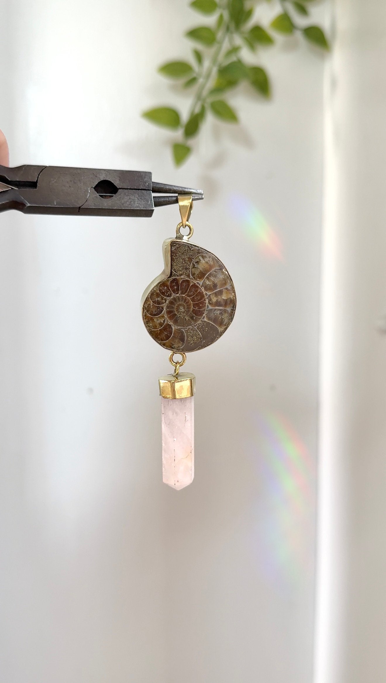 Crystal Ammonite • Fossil Pendant
