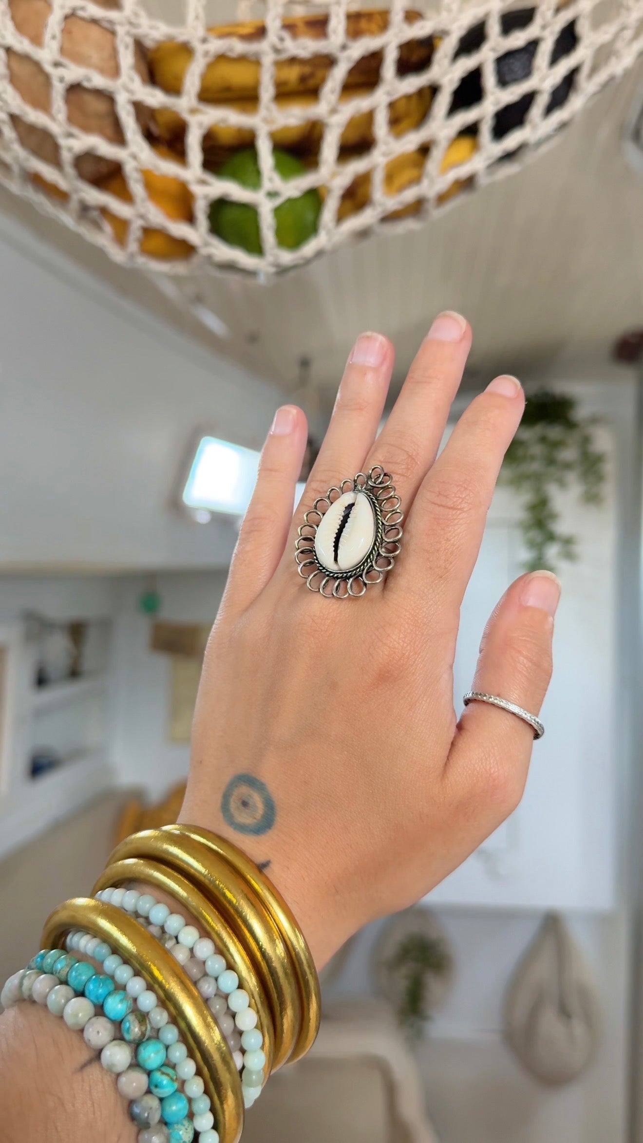 Moonshell • Adjustable Cowrie Ring