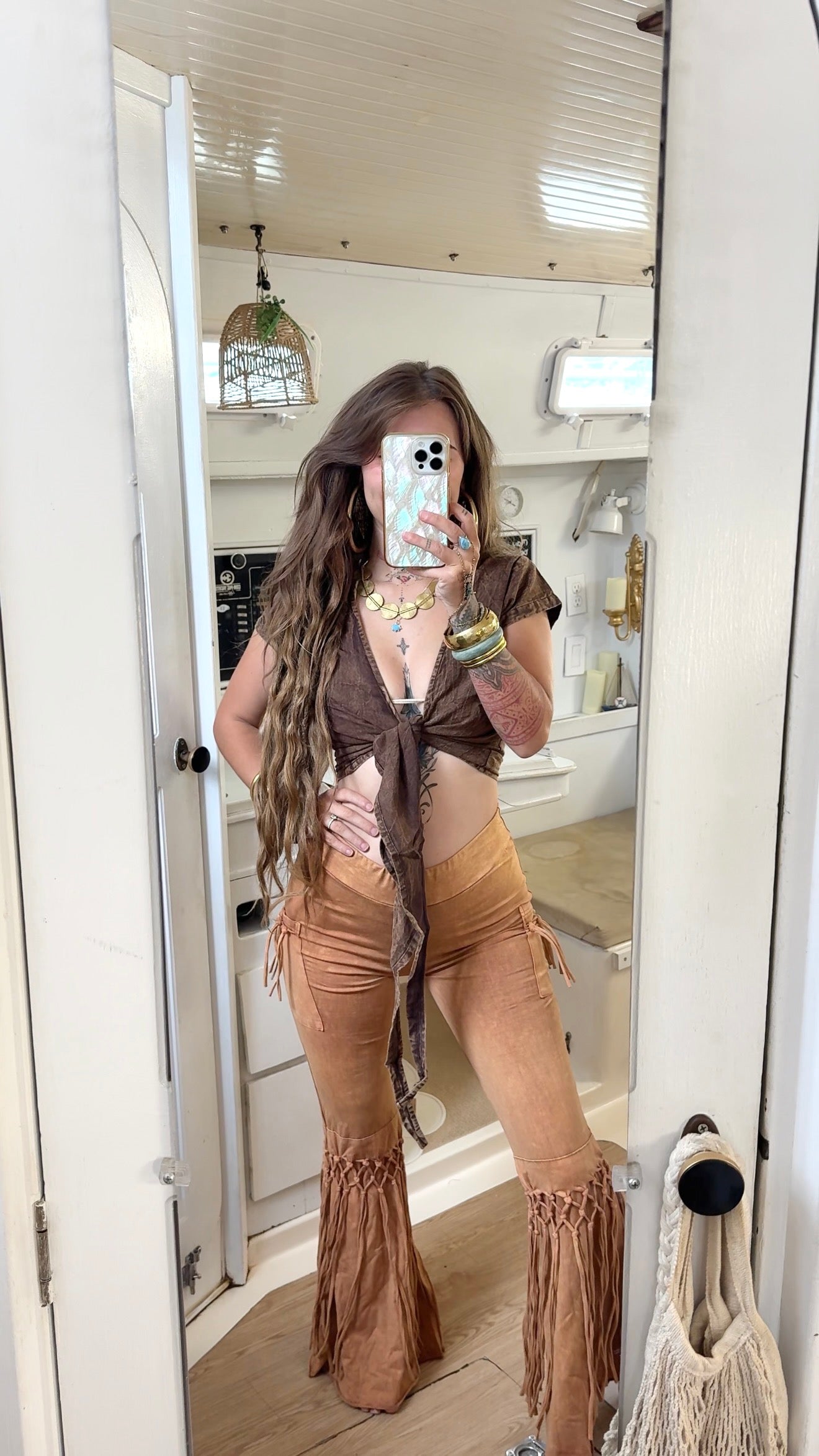 Tea Stain • Fringe Pants