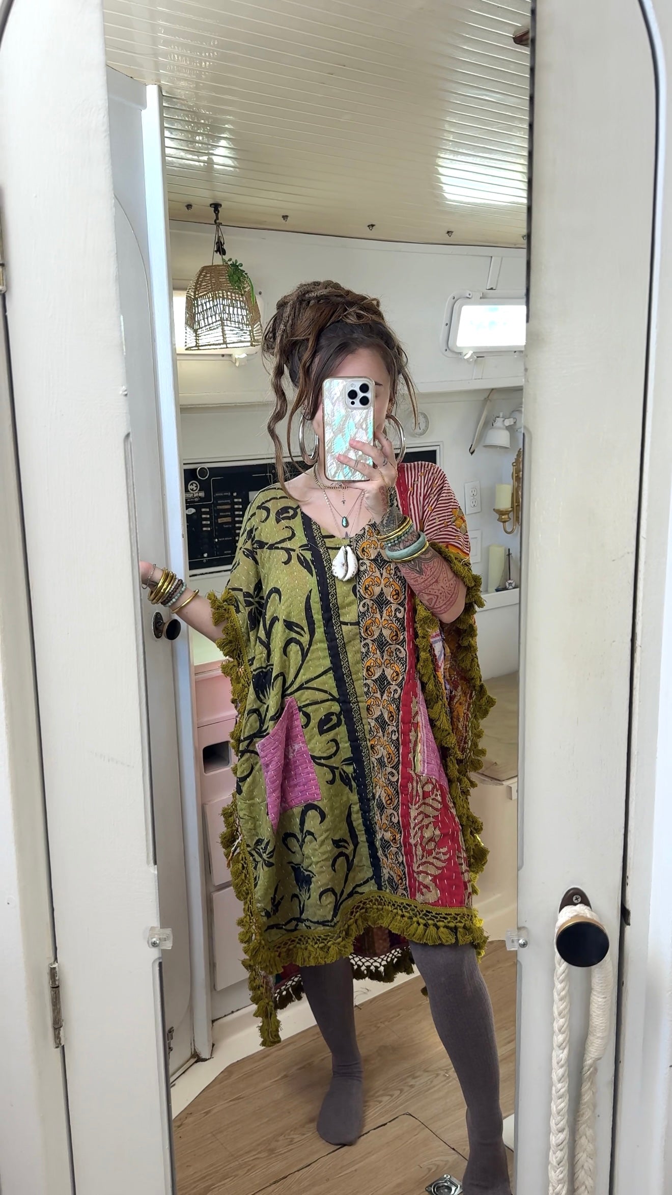 Cozy Kantha • Tassel Poncho