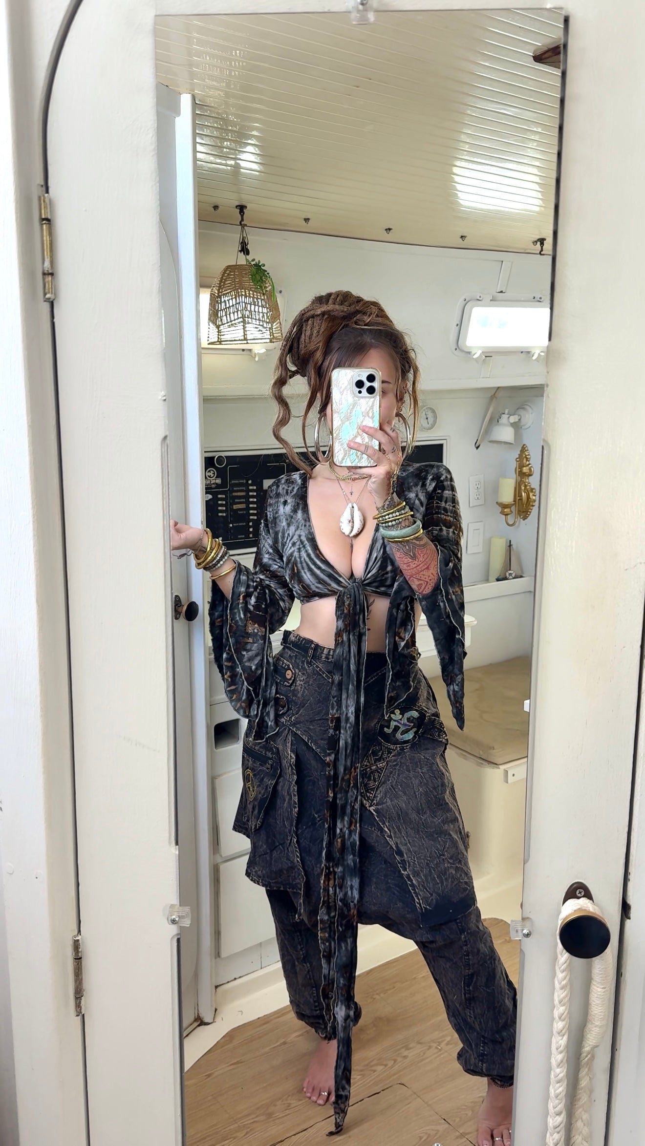 Rouge Wave • Tiedye Bell sleeve Wrap Top