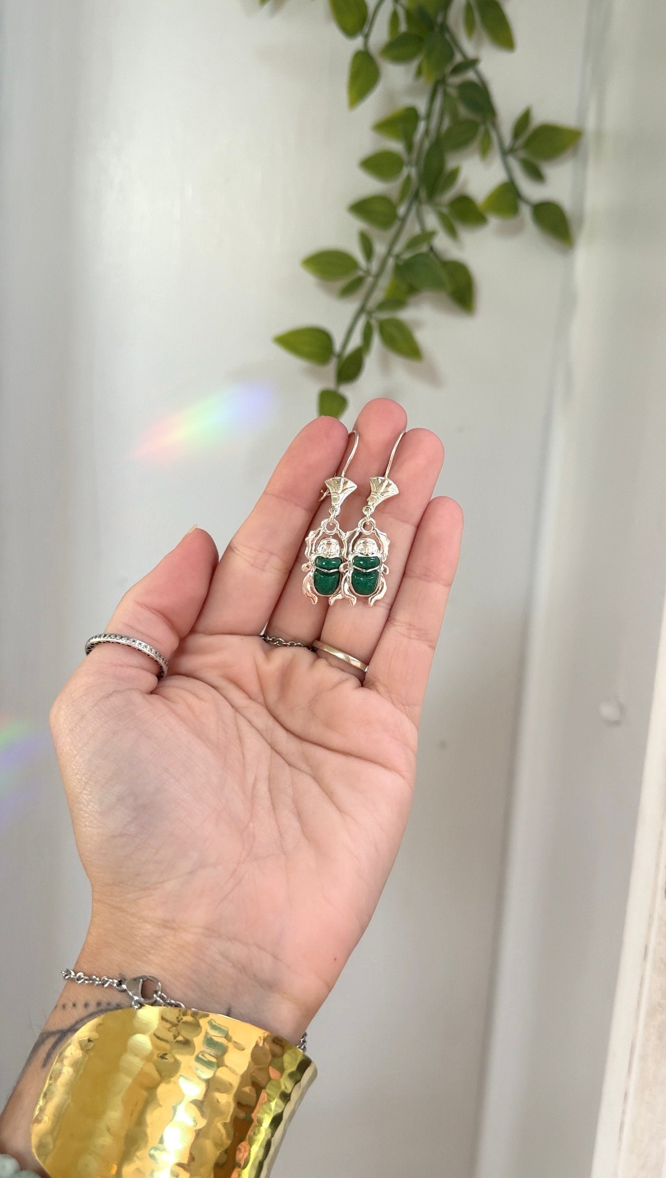 Scarab • Sterling Silver Dangles