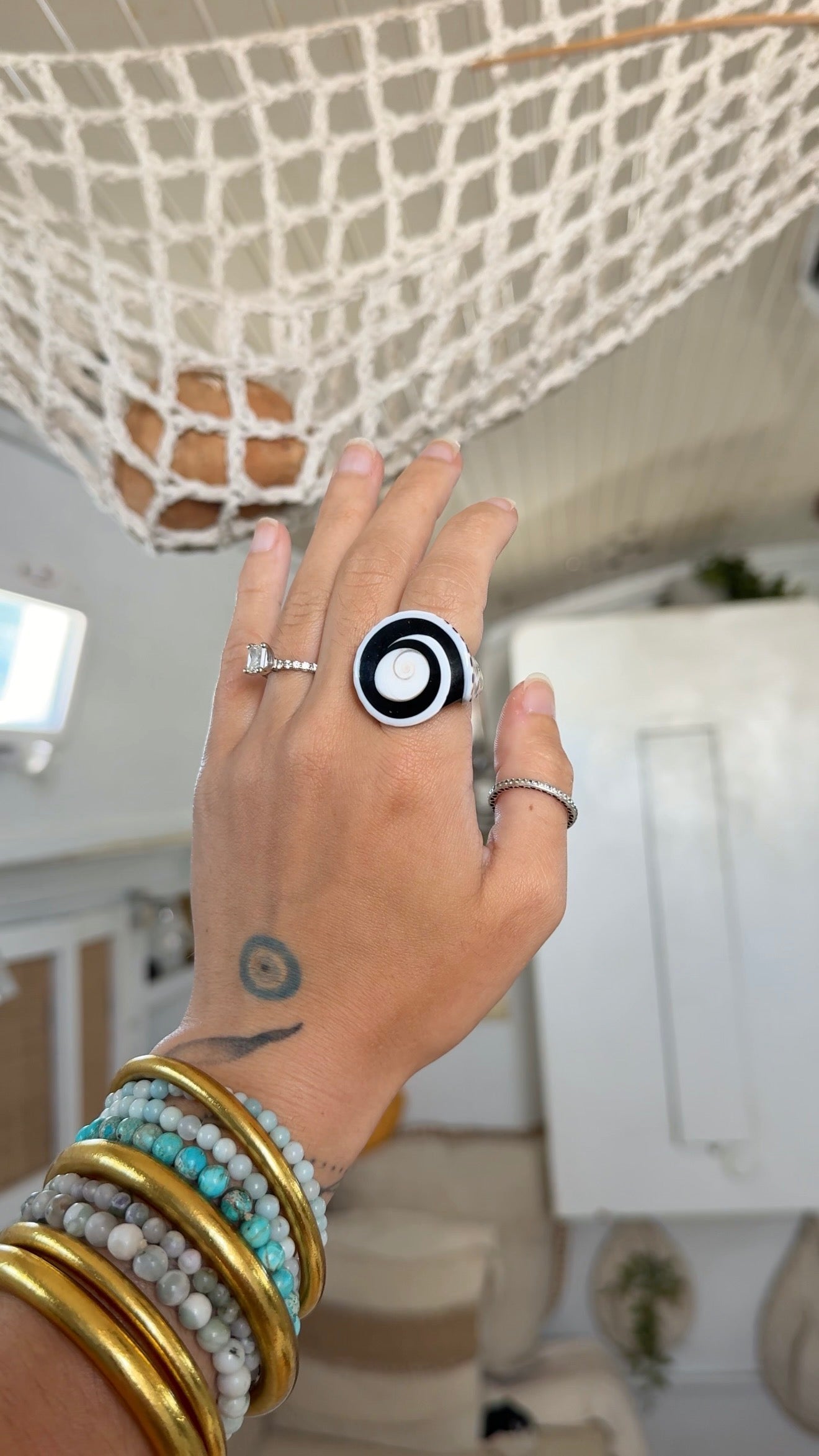 Eye Sea • Shell Ring/Dread Bead