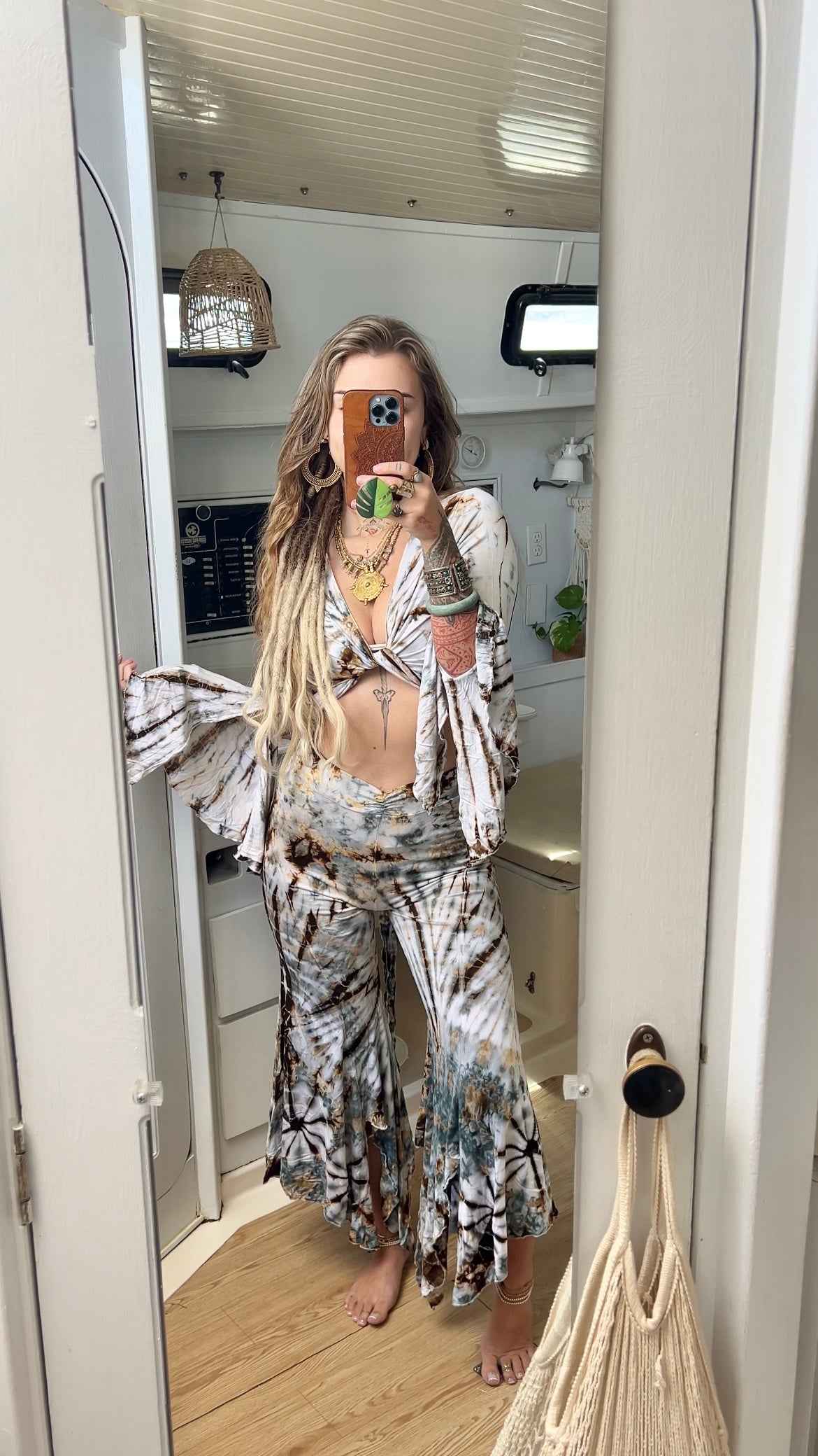 Marina • Tiedye Bell sleeve Wrap Top