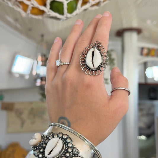 Moonshell • Adjustable Cowrie Ring