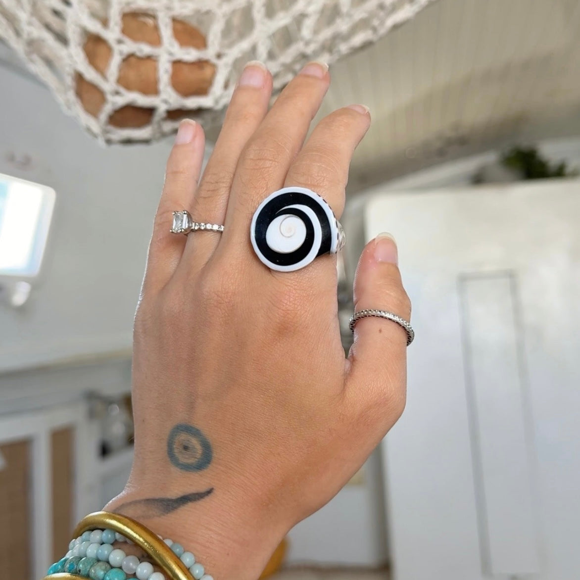 Eye Sea • Shell Ring/Dread Bead