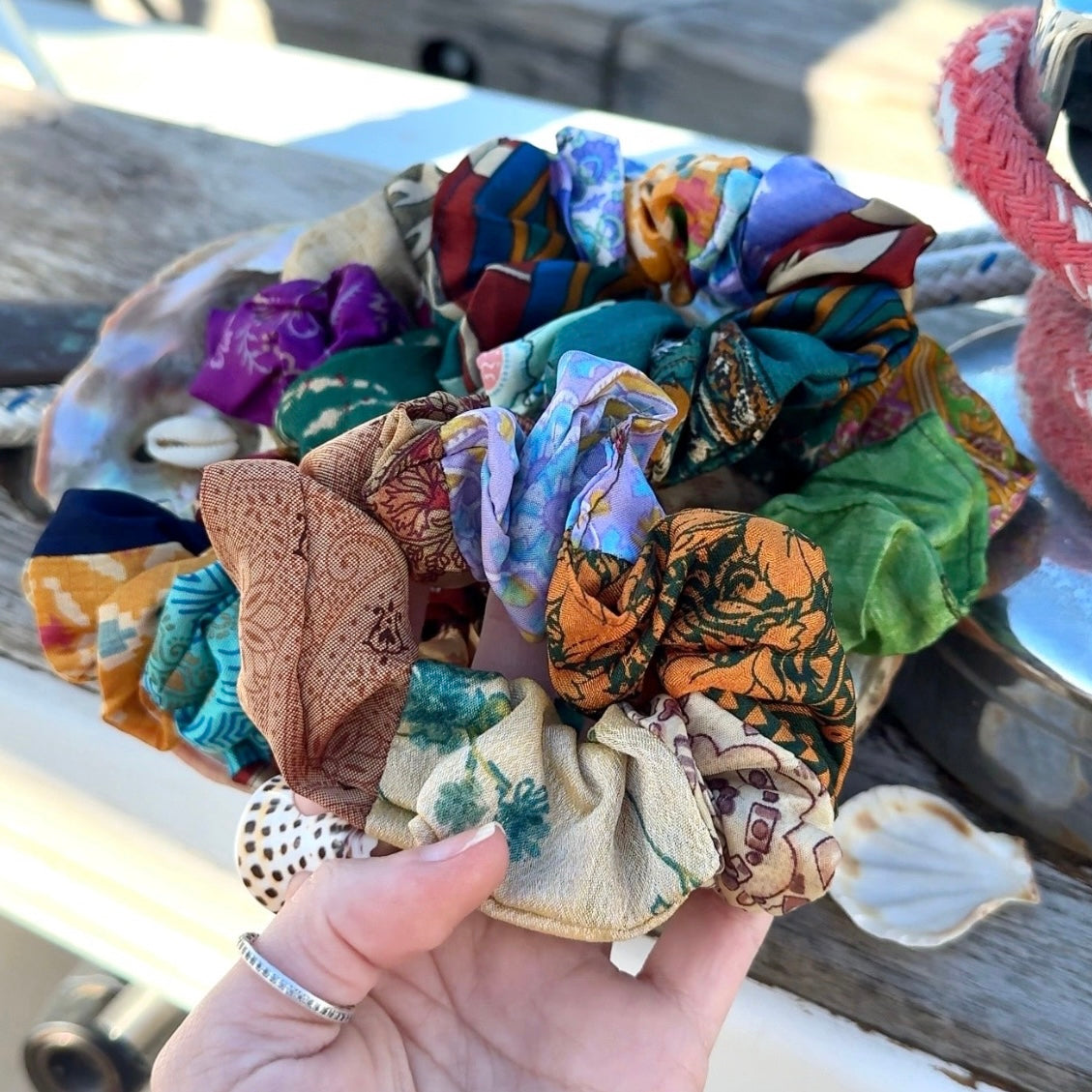 Salty Knot Scrunchie • Recycled Silk