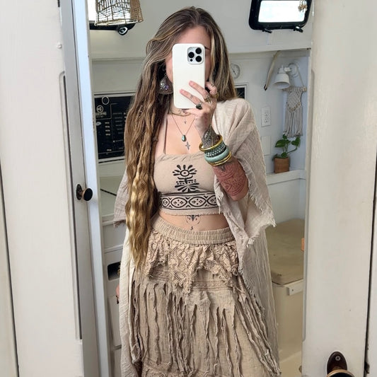 Captured Siren • Sacred Wear Fringe Skirt
