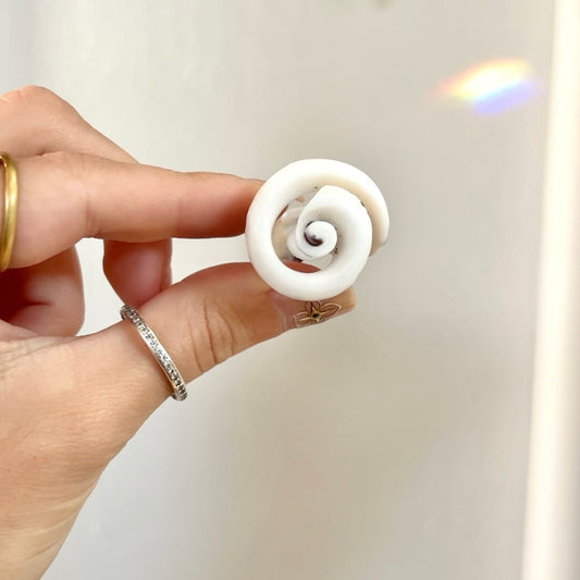 Spiral Seas • Shell Ring/Dread Bead