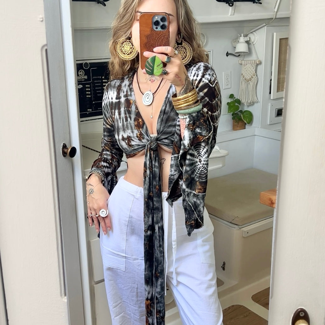 Rouge Wave • Tiedye Bell sleeve Wrap Top