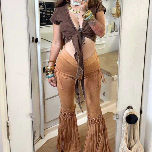 Tea Stain • Fringe Pants