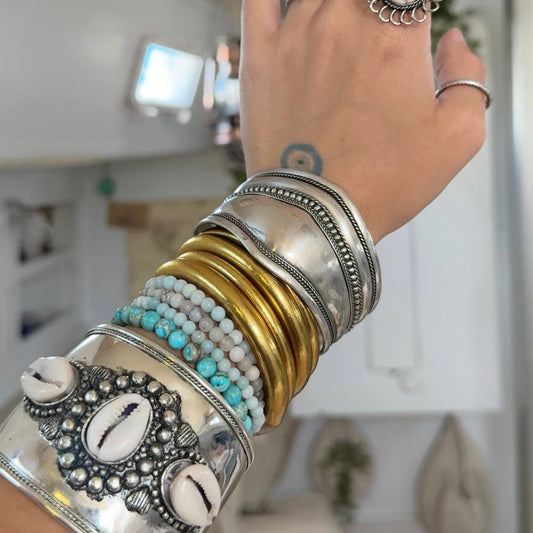 Cowrie Moon • Silver Cuff